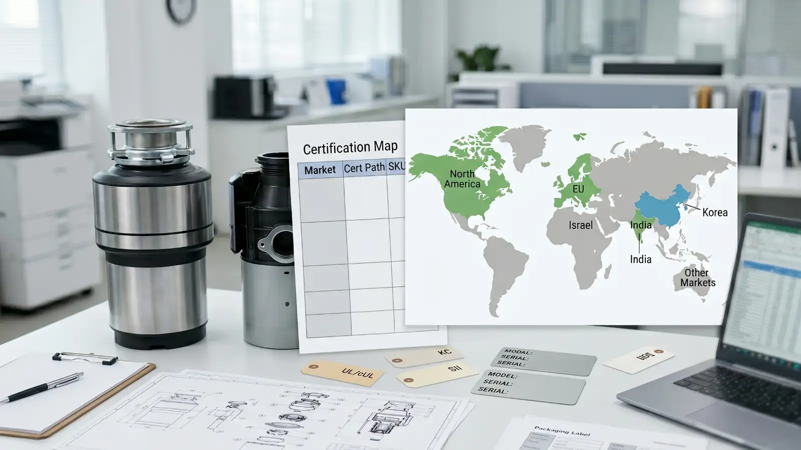 Garbage disposal certification map for importer market-entry review